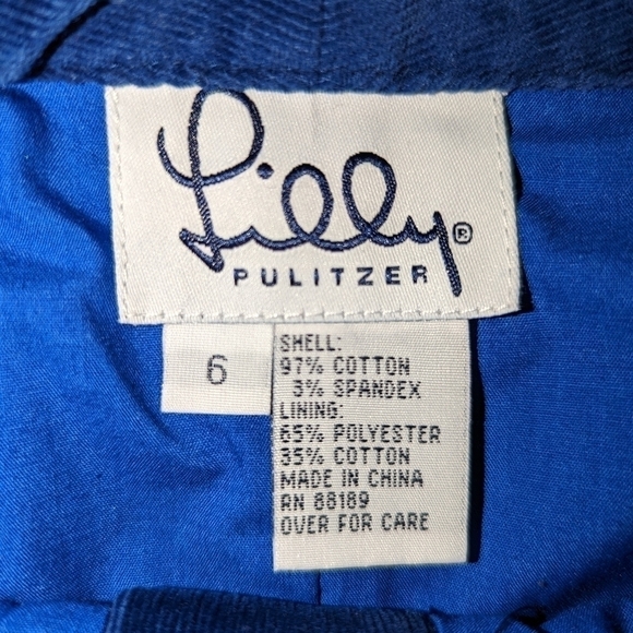 Lilly PULITZER Navy Blue & Black Embroidered Dog Cotton Velvet A-Line Skirt 6 - Picture 6 of 9